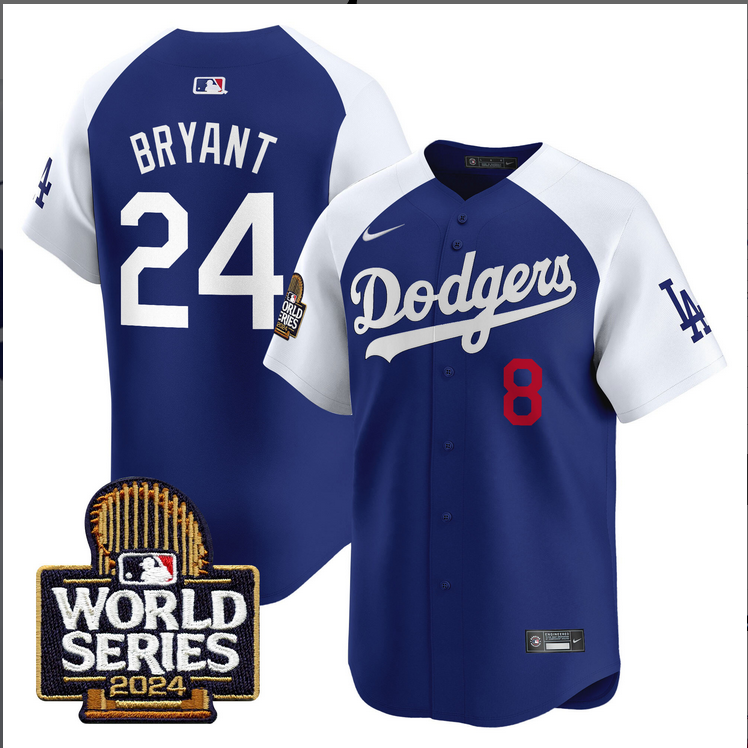 Men MLB Los Angeles Dodgers #24 Bryant blue 2024 World Series Champions Patch Limited Jersey20241105 style 4->los angeles dodgers->MLB Jersey